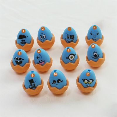 Des éclairages de Pâques personnalisés en silicone toutes les perles non toxiques en silicone imprimé des œufs de Pâques perles pour la fabrication de porte-clés