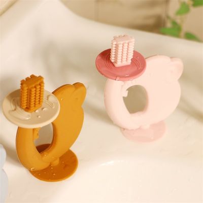 Détecteur de dents sans BPA Teether silicone Teinture douce Facile à tenir Aide à soulager la douleur des dents Meilleurs jouets de dentition pour bébé