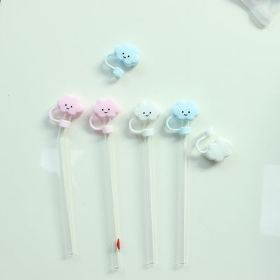 Vente en gros en silicone non toxique en PVC sans BPA sans paille en silicone couvre les nuages parfait pour paille de 6 à 12 mm
