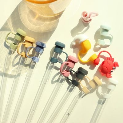 Non-toxique sur mesure de la paille de silicone couvre Toppers chapeau de chapeau pour les tumblers de paille