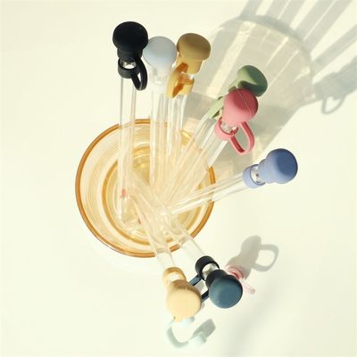 Non-toxique sur mesure de la paille de silicone couvre Toppers chapeau de chapeau pour les tumblers de paille