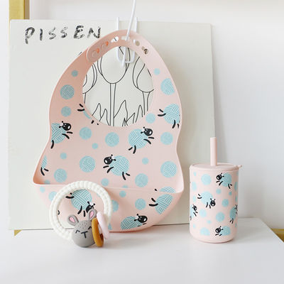 Protégez vos vêtements de bébé Silicone Baby Bib Resistant aux taches Animal Printing Pattern Silicone Bib