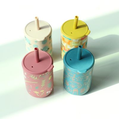 Coupe à boire en silicone avec paille pour l' éducation du bébé sans BPA