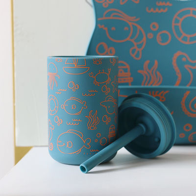 Coupe à boire en silicone avec paille pour l' éducation du bébé sans BPA