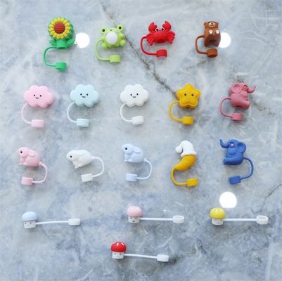 Couvertures de paille en silicone personnalisées de 10 mm avec dessin animé en 3D