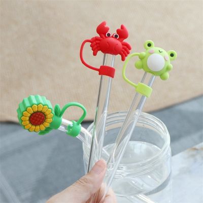 Couvertures de paille en silicone personnalisées de 10 mm avec dessin animé en 3D