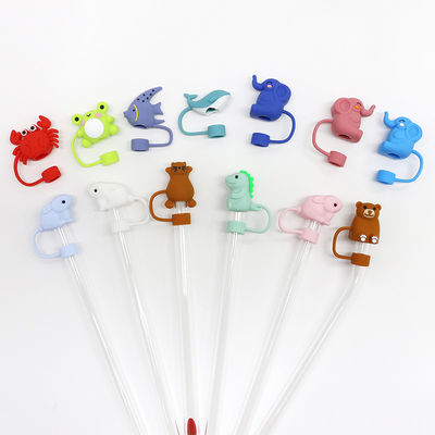 Couvertures de paille en silicone personnalisées de 10 mm avec dessin animé en 3D