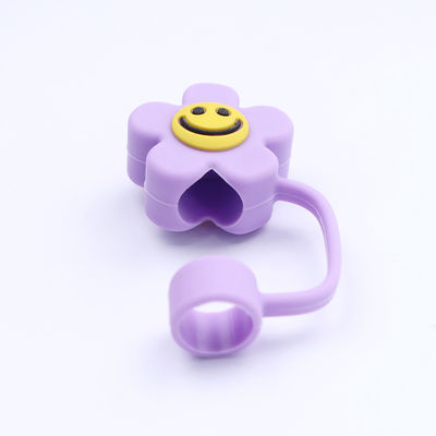 Design de fleurs 3D Bouchon de paille en silicone 100% exempt de BPA Non toxique Toppers en silicone sûrs pour les pailles de tasse