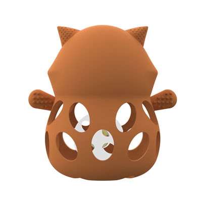 Fabrique de silicone personnalisée 3D renard animal BPA gratuit de qualité alimentaire jouets de silicone pour dentition de bébés dentelle à sonnette