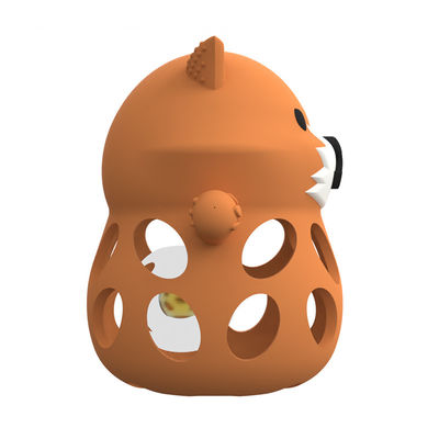 Fabrique de silicone personnalisée 3D renard animal BPA gratuit de qualité alimentaire jouets de silicone pour dentition de bébés dentelle à sonnette