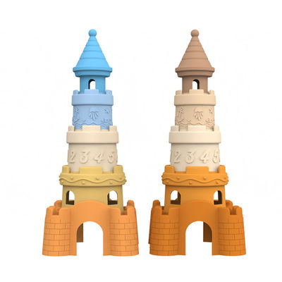 BSCI usine personnalisée jouets d'empilement de silicone bébé éducatif enfants bâtiment de tour d'empilement de jouets de silicone