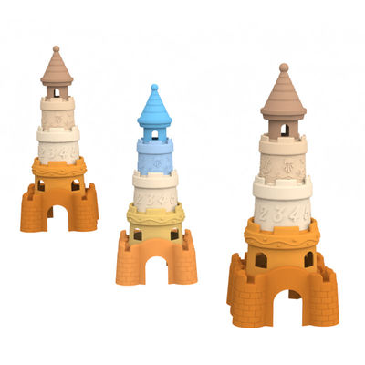 BSCI usine personnalisée jouets d'empilement de silicone bébé éducatif enfants bâtiment de tour d'empilement de jouets de silicone