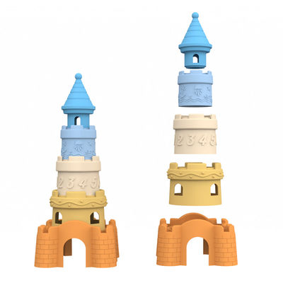 BSCI usine personnalisée jouets d'empilement de silicone bébé éducatif enfants bâtiment de tour d'empilement de jouets de silicone