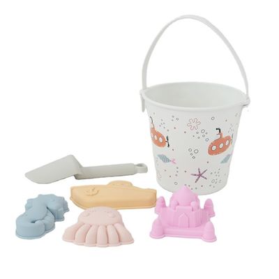 BSCI usine en gros sur mesure EN71 testé l'impression de transfert thermique silicone blanc clair jouets de bébé kit de sable jouets de plage pour les enfants