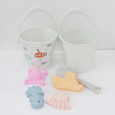 BSCI usine en gros sur mesure EN71 testé l'impression de transfert thermique silicone blanc clair jouets de bébé kit de sable jouets de plage pour les enfants