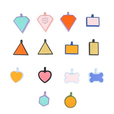 Étiquettes de chien silencieuses en silicone sans BPA Étiquette de cou de chien en silicone colorée en vente unique Étiquettes d'identification de chien en silicone accessoires