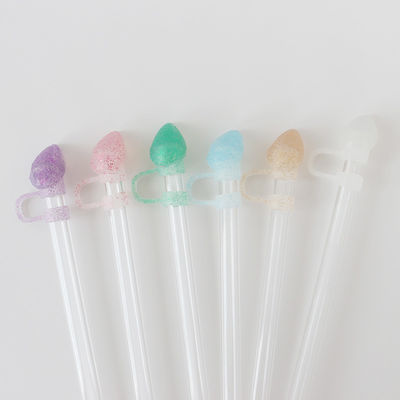 NOUVEAU Arrivée de cœur Diamant glitter dessins Couverture de paille Topper 3D 10mm Toppers de paille Chapeaux pour les gobelets tasses verres