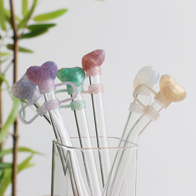 NOUVEAU Arrivée de cœur Diamant glitter dessins Couverture de paille Topper 3D 10mm Toppers de paille Chapeaux pour les gobelets tasses verres
