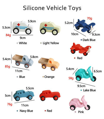 Jouets Voiture & Avion Montessori en Silicone Souple – Jouets Évolutifs Non Toxiques pour Bébés