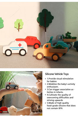 Fabrique en gros de silicone pour bébé et enfant Jouets automobiles Jeux Montessori pour bébés