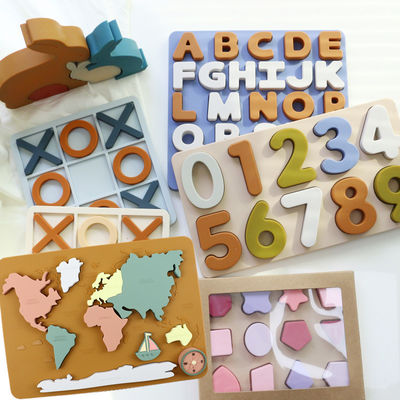 Nouveau design Puzzle en silicone 3D Jigsaw Jouets pour bébés pour nouveau-nés Puzzle Montessori Jeux de société de correspondance cognitive Jouets d'éducation précoce