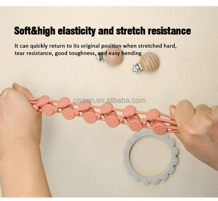 Collier sucette Chaîne de perles en forme de focale pour les stylos à perles en silicone pour les dents Focus Perles jouets pour enfants
