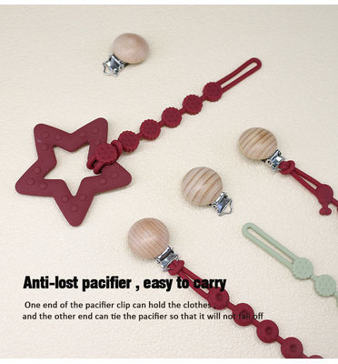 Collier sucette Chaîne de perles en forme de focale pour les stylos à perles en silicone pour les dents Focus Perles jouets pour enfants