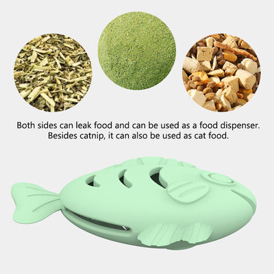 Silicone de qualité alimentaire en gros Jouets en forme de boule de poisson à la menthe Jouets pour animaux de compagnie Jouets interactifs Dents à billes Nettoyage jouets et accessoires pour animaux de compagnie