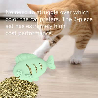Silicone de qualité alimentaire en gros Jouets en forme de boule de poisson à la menthe Jouets pour animaux de compagnie Jouets interactifs Dents à billes Nettoyage jouets et accessoires pour animaux de compagnie