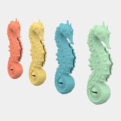 Jouet pour animaux de compagnie de cheval de mer en silicone exempt de BPA Puzzle Slow Feeder & Teething Chew Toy pour chiens et chats