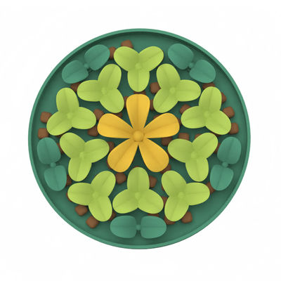 Produits pour animaux de compagnie en silicone personnalisés Fleur mignonne motif silicone Pet Dog Food Feeding Mat Silicone Slow Feeder Licking Pad Tapis de nourriture pour chien