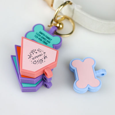 Étiquettes personnalisées pour chiens en 3D en code QR pour chiens Collier pour chat Étiquette pour animaux de compagnie en silicone