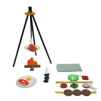 Logo personnalisé 19 PC Silicone Prétendre BBQ Grill Jouer Cuisine Cuisinier Jouet Mini Chef Barbecue Ensemble de jeu de rôle Jeux de cuisine pour enfants