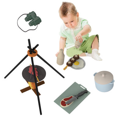 Logo personnalisé 19 PC Silicone Prétendre BBQ Grill Jouer Cuisine Cuisinier Jouet Mini Chef Barbecue Ensemble de jeu de rôle Jeux de cuisine pour enfants