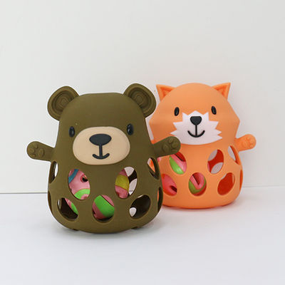 PAISEN Ours gant de dentition Unisexe personnalisé sans BPA Nouveaux-nés Cadeaux mignons en forme d'animal Jouets de dentition en silicone Douces dents de bébé