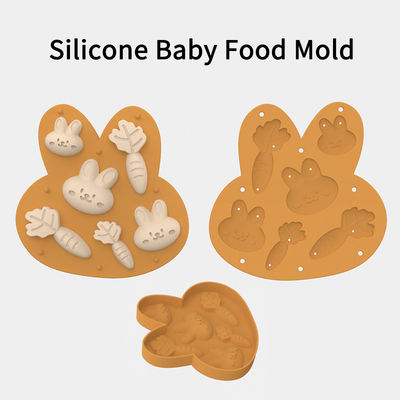 Plateau d'alimentation pour bébé en silicone contenant des fruits et des glaçons Fabricant de plateau pour bébé fait maison Produit alimentaire pour bébé Lait maternel Dentissement Moule de glaçons