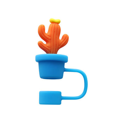Couvercles de paille de cactus protecteur accessoires de boisson et design pratique réutilisable mignon couvercles de paille de silicone conseils protecteurs