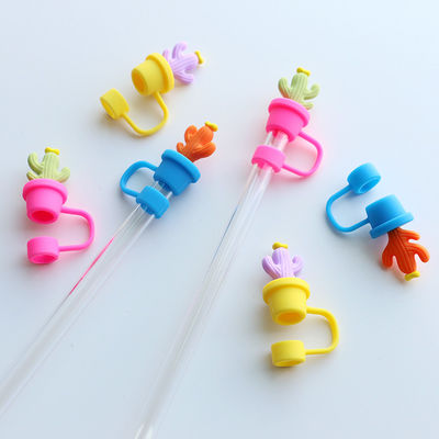 Couvercles de paille de cactus protecteur accessoires de boisson et design pratique réutilisable mignon couvercles de paille de silicone conseils protecteurs