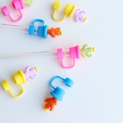 Couvercles de paille de cactus protecteur accessoires de boisson et design pratique réutilisable mignon couvercles de paille de silicone conseils protecteurs