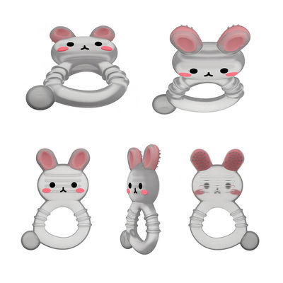 2025 Fabrique Lapin Cute Design Transparent Sensoriel Crème glacée congélable Silicone bébé Dentiste rempli d'eau