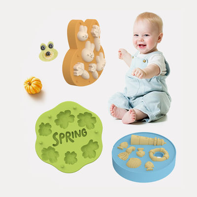 PAISEN Fleur de printemps en silicone Fruits pour bébés Nourrisseur de lait maternel Popsicle Moules pour le soulagement des dents réfrigérateur plateau avec couvercle
