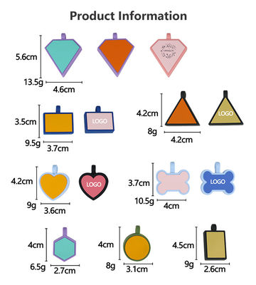 Vente en gros MOQ faible Forme bon marché différente Beaucoup de couleurs pour les options de silicone blanc marque de chien nom marque d'identification