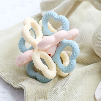 PAISEN BSCI Rattle Baby Teether Ball Toy BPA Free Silicone Soft Ball Facile à tenir Pour les bébés âgés de 6 mois +