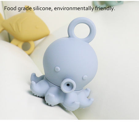 Personnalisé Populaire Silicone Océan Animal Poulpe Poisson Tortue Cheval de mer Enfants Jeux de bain pour bébés Ensemble cadeau Spray d'eau Squishy
