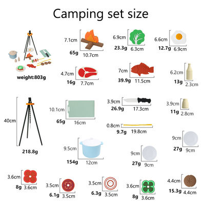 Logo personnalisé 19 PC Silicone Mini Chef Barbecue Jeu de rôle Cuisine Cuisinier Jouet Set Faire semblant Picnic Jouer Jouets Cuisine Cadeau Jouets pour bébés