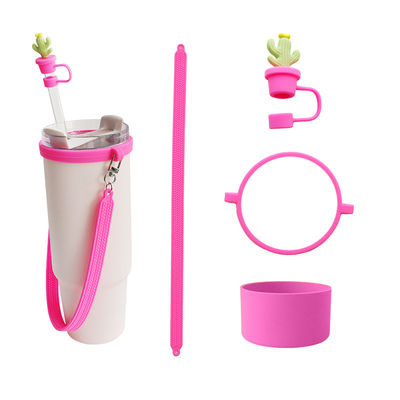 30oz 40oz Tumbler avec poignée anti- rayures manche de tasse en silicone et anti-glissement bouteille d'eau poignée courroie