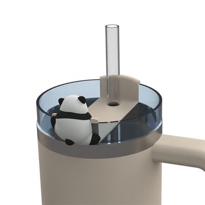 Couvercles de paille en silicone d'animaux mignons et accessoires de bouteille – Ensemble de décoration pour gobelet 4 pièces