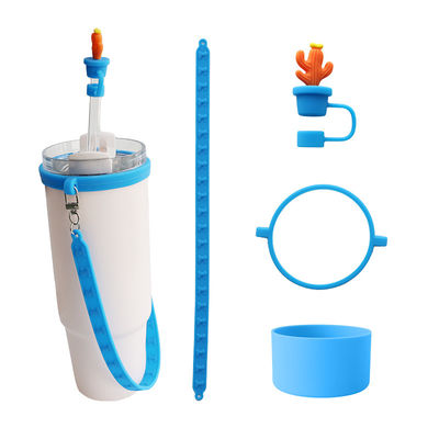 30oz 40oz Tumbler avec poignée anti- rayures manche de tasse en silicone et anti-glissement bouteille d'eau poignée courroie