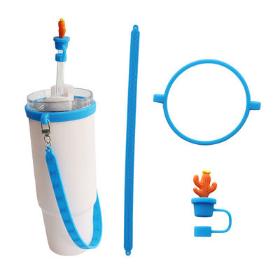30oz 40oz Tumbler avec poignée anti- rayures manche de tasse en silicone et anti-glissement bouteille d'eau poignée courroie