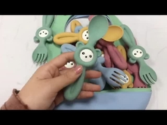 Cuillères mignonnes molles de Panda Style Silicone Forks And pour des enfants de bébé